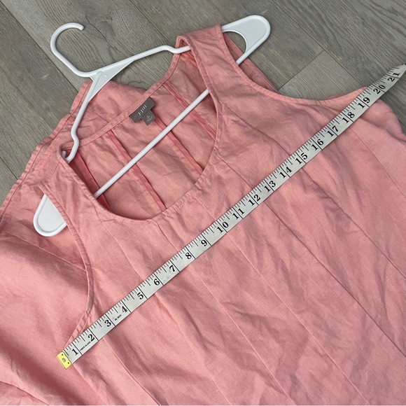 J.Jill Linen Dress pintuck midi womens Pink (large TALL) natural minimalist - Picture 3 of 6